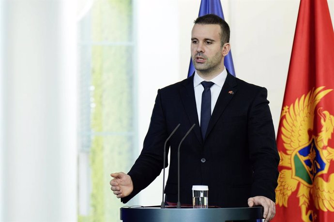 Archivo - April 29, 2024, Berlin, Berlin, Deutschland: Milojko Spajic beim Antrittsbesuch des Ministerpräsidenten von Montenegro mit militärischen Ehren und zu einem Gespräch mit dem Bundeskanzler mit anschlieÃendem Pressestatement im Bundeskanzleramt. B