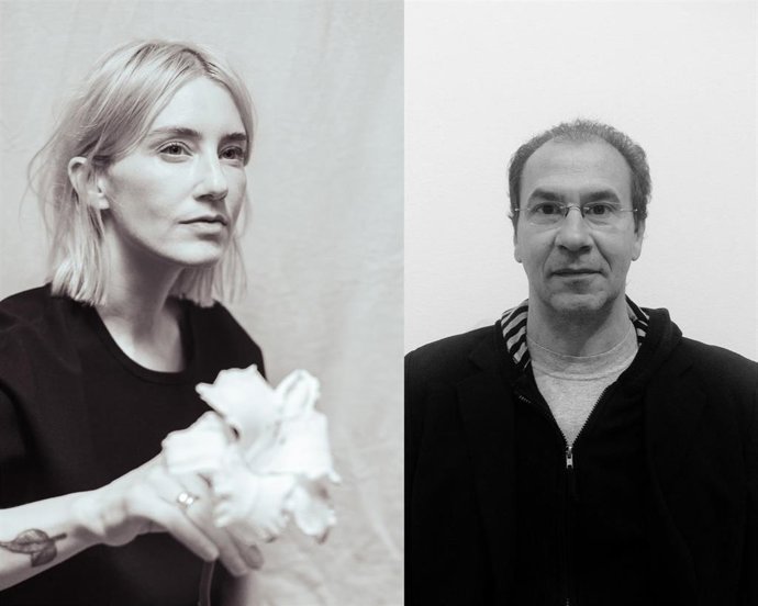 Los artistas florales Coyote Flowers y Eugenio Ampudia.