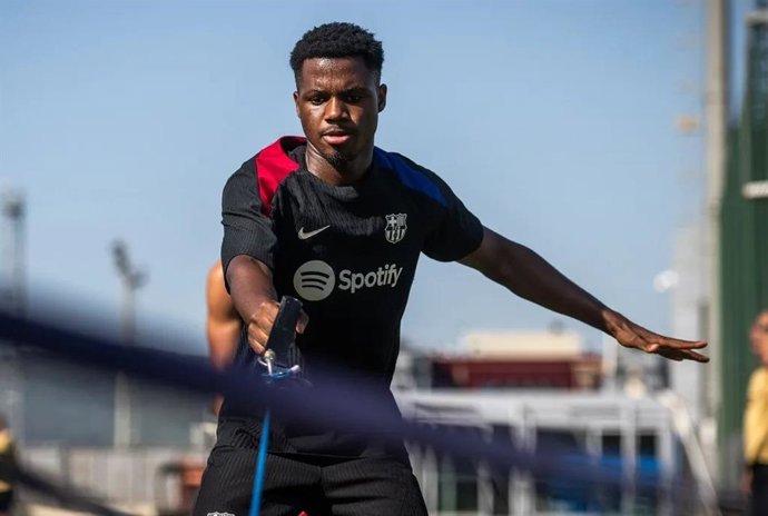 El jugador del FC Barcelona Ansu Fati en la pretemporada 2024/25, en la Ciutat Esportiva Joan Gamper
