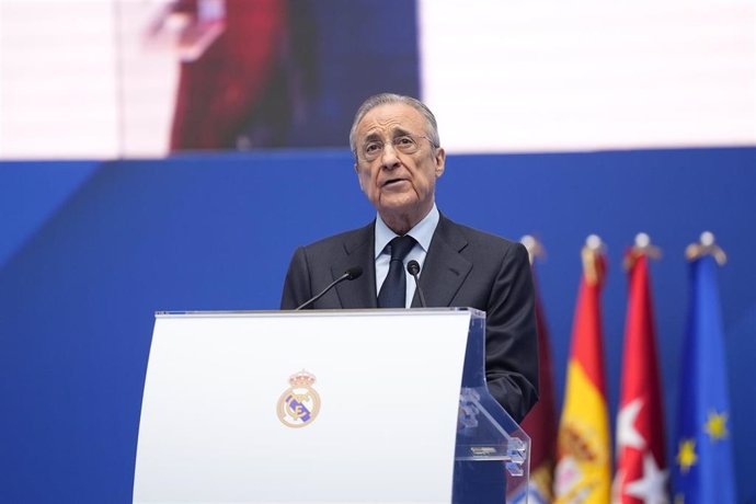 El presidente del Real Madrid Florentino Pérez durante un acto