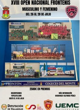 Las mejores raquetas del panorama nacional se cita desde este viernes en el XVIII Open Nacional de Frontenis.