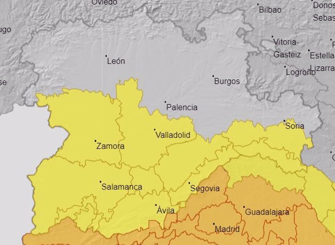 Avisos por temperaturas máximas para la jornada de este jueves en Castilla y León.