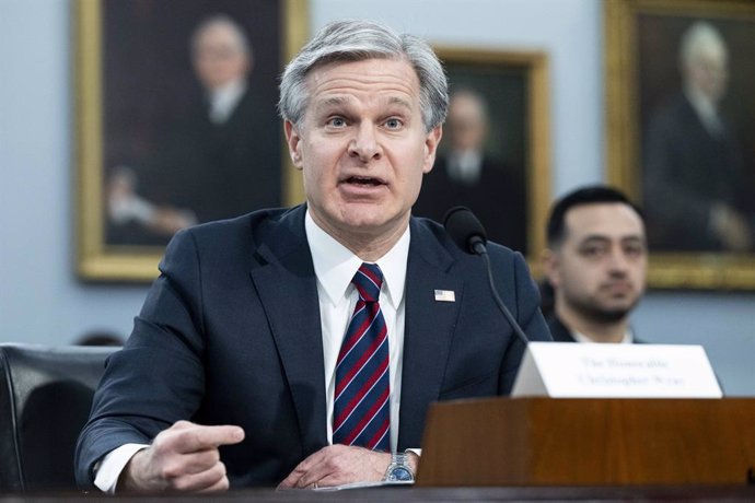 Archivo - April 11, 2024, Washington, District Of Columbia, USA: CHRISTOPHER WRAY, Director of the Federal Bureau of Investigation (FBI), speaking at a hearing of the House Committee on Appropriations Subcommittee on Commerce, Justice, Science, and Relate