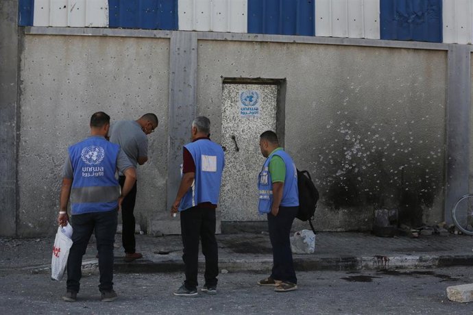 Trabajadores de la UNRWA en Gaza