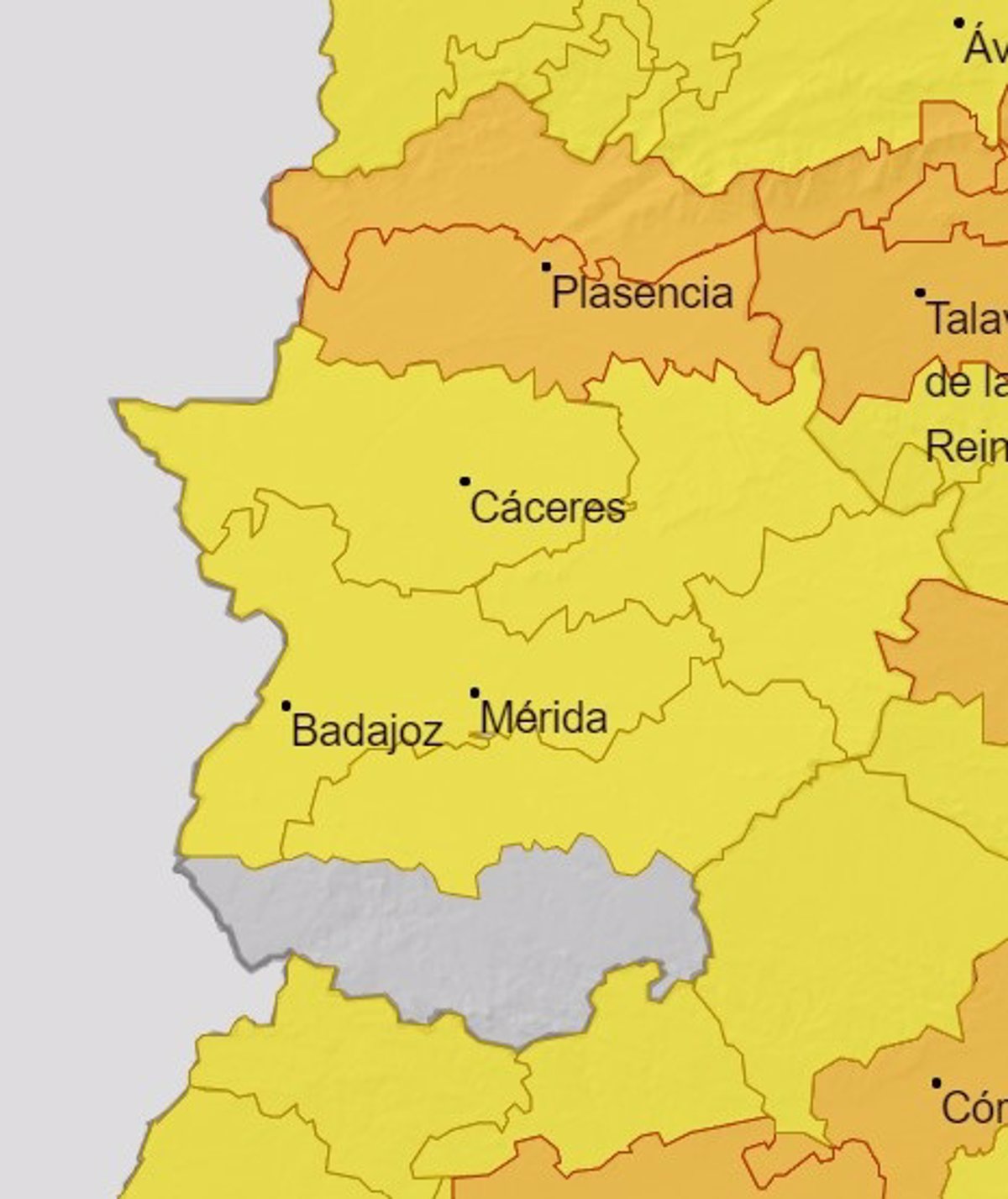 El norte de Cáceres y el Tajo y Alagón, en alerta naranja este jueves por altas temperaturas