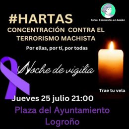 CONCENTRACIONES Y VIGILIAS CONTRA LA VIOLENCIA MACHISTA, ESTE JUEVES EN LOGROÑO