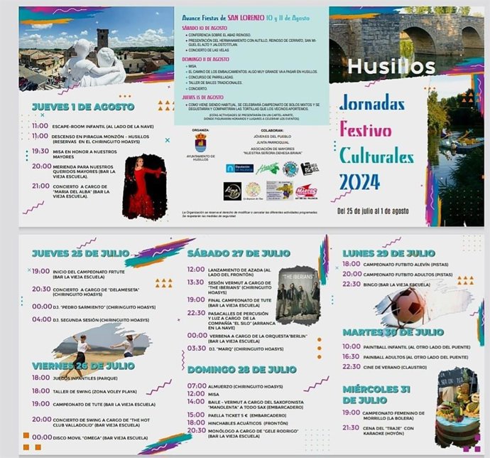 Cartel de la semana festivo-cultural de Husillos.