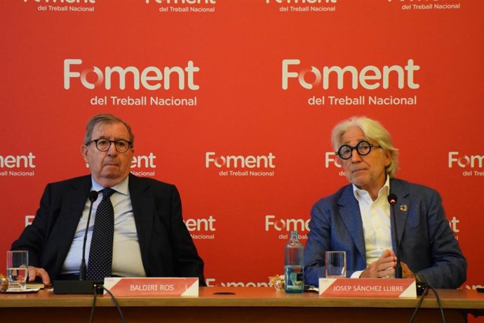 El presidente del Institut Agrícola Català de Sant Isidre, Baldiri Ros, y el presidente de Foment del Treball, Josep Sánchez Llibre.