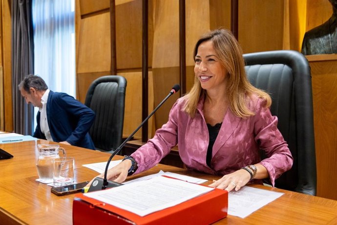 La alcaldesa de Zaragoza, Natalia Chueca, en el pleno.