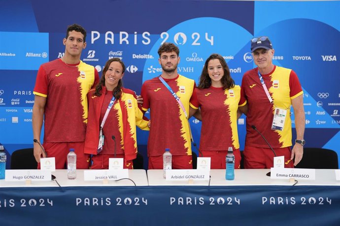 De izda a dcha: Hugo González, Jessica Vall, Arbidel González, Emma Carrasco y Sean Kelly