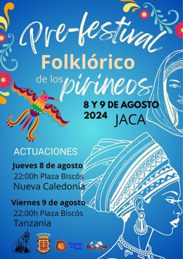 Cartel del Pre-Festival Folklórico de los Pirineos.