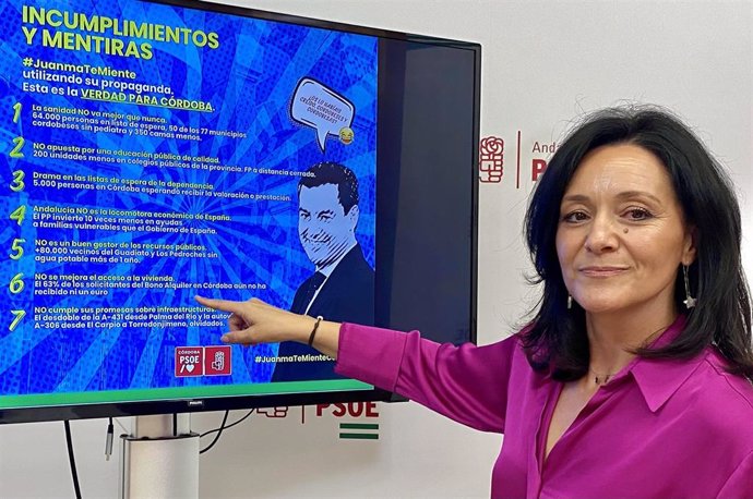 La secretaria general del PSOE de Córdoba y diputada en Cortes, Rafi Crespín, en la sede.