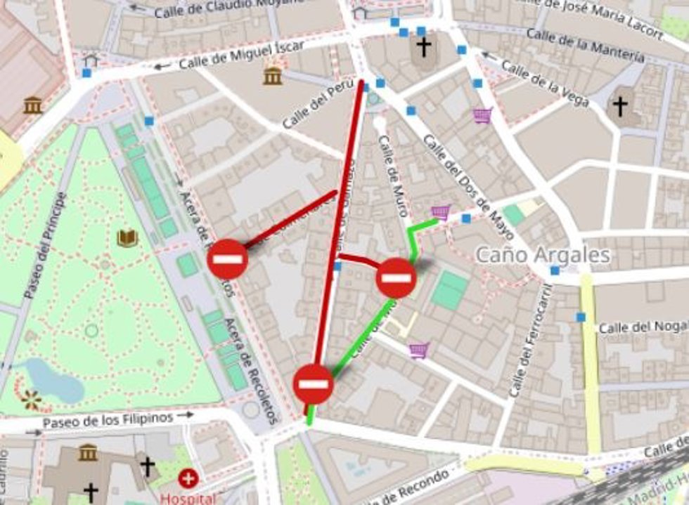 Corte de tráfico por las obras en la calle Gamazo.