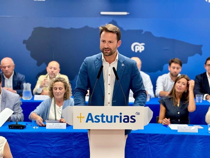 El presidente del PP de ASturias, Álvaro Queipo, en el Comité Ejecutivo Regional.