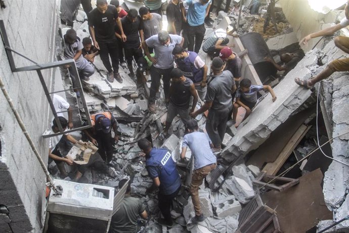 Edificio destruido en la Franja de Gaza