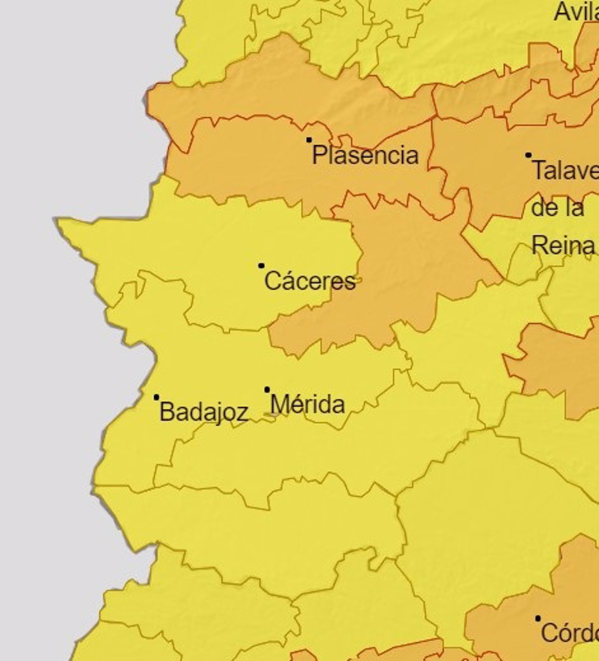 Tres comarcas cacereñas activarán este viernes la alerta naranja por altas temperaturas, que podrán alcanzar 40 grados