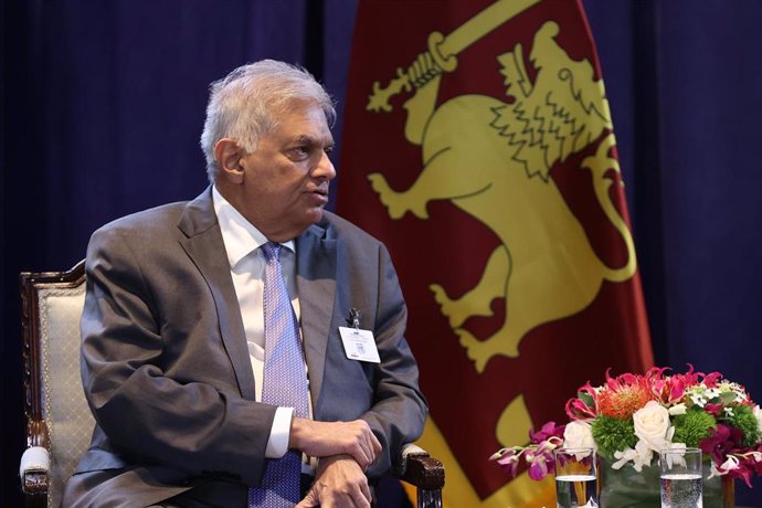 Archivo - El presidente de Sri Lanka, Ranil Wickremesinghe, durante una reunión en la sede de Naciones Unidas en Nueva York (archivo)