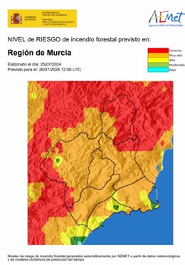 Archivo - Riesgo incendio forestal en la Región de Murcia