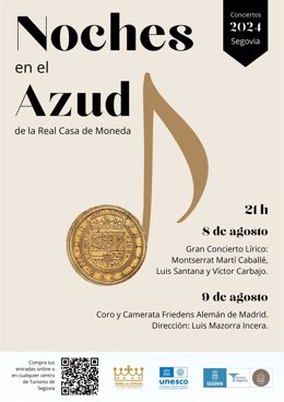 Cartel del ciclo de conciertos 'Noches en el Azud'