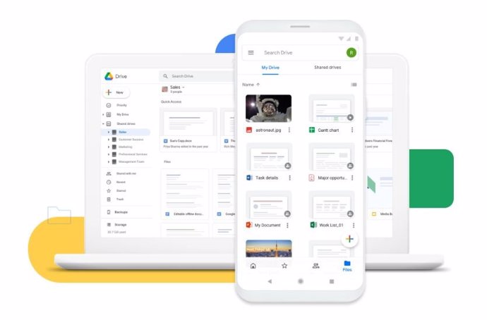 Interfaz de Google Drive optimizada para diferentes dispsositivos