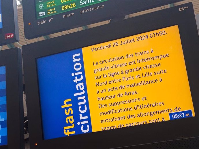 Cancelación de trenes en Francia 