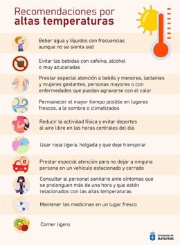 REcomendaciones ante altas temperaturas en Asturias