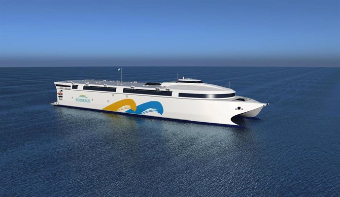 El ferry eléctrico de Buquebus que cubrirá la ruta entre Argentina y Uruguay.