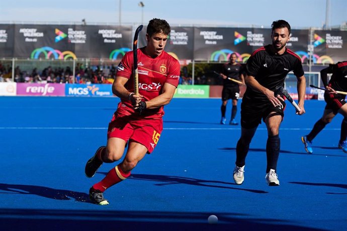 Archivo - Jordi Bonastre, durante un partido con la selección española de hockey hierba.