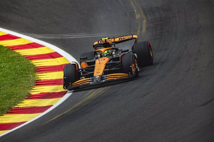 04 NORRIS Lando (gbr), McLaren F1 Team MCL38, action during the Formula 1 Rolex Belgian Grand Prix 2024, 14th round of the 2024 Formula One World Championship from July 26 to 28, 2024 on the Circuit de Spa-Francorchamps, in Stavelot, Belgium - Photo Anton