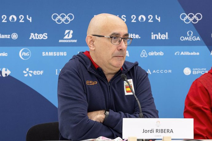 Jordi Ribera (ESP) attends during the Spain Media Day press conference ahead the Paris 24 Olympics Games at Olympic Village International Zone on July 24, 2024 in Paris, France.