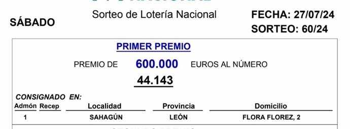 Sorteo de la Lotería Nacional de este sábado, 27 de julio