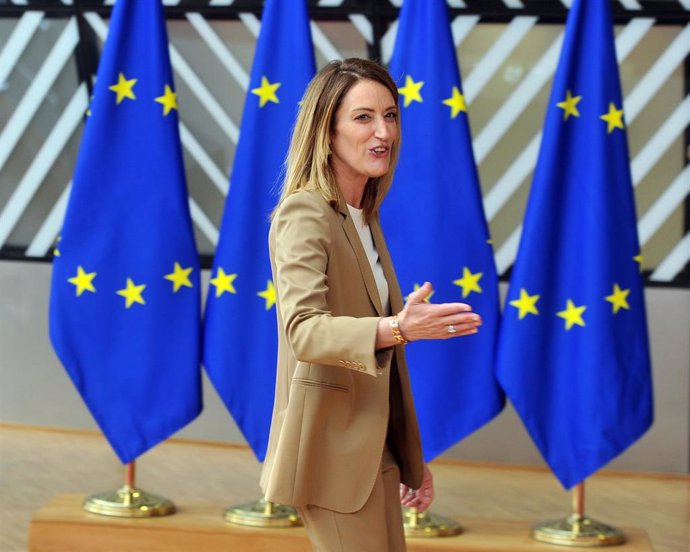 La presidenta del Parlamento Europeo, Roberta Metsola