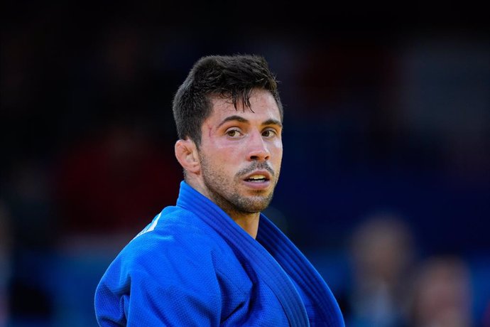 Garrigos Francisco (ESP) looks on during compete in the judo Men -60kg repechage at the Champ-de-Mars Arena during the Paris 2024 Olympics Games on July 27, 2024 in Paris, France.