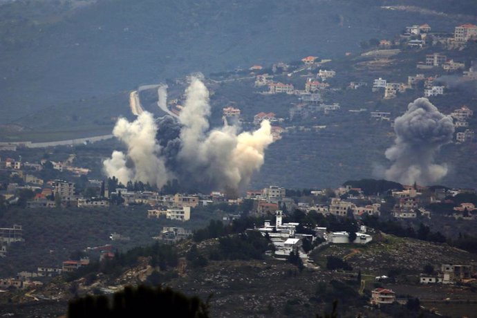 Archivo - Un ataque israelí en Kfar Kila, Líbano (archivo)