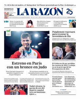 Portada de La Razón del domingo 28 de agosto de 2024