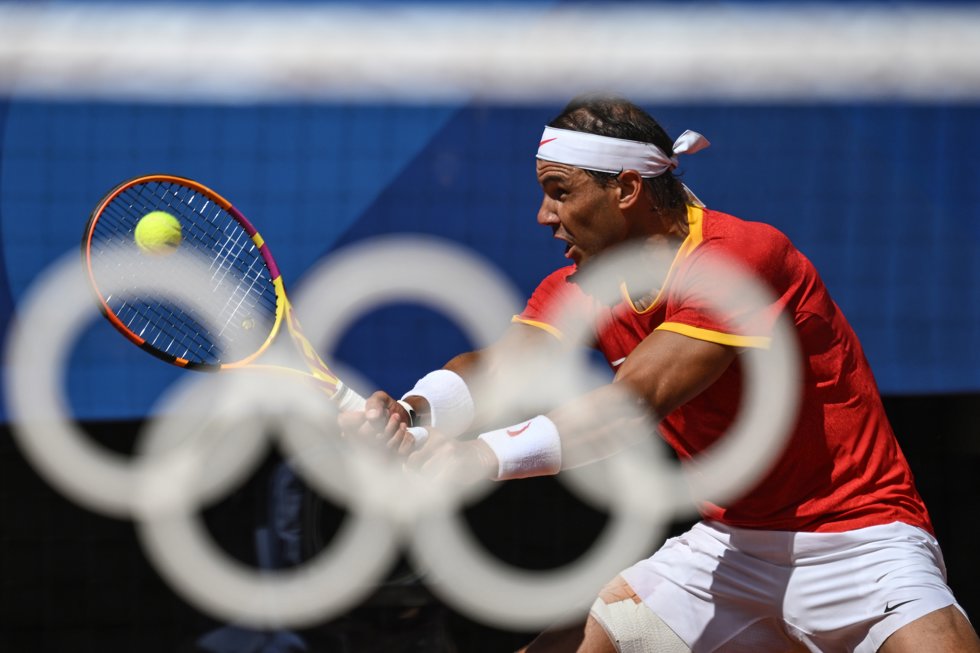 El tenista español Rafa Nadal durante su partido de individuales en Paris 2024
