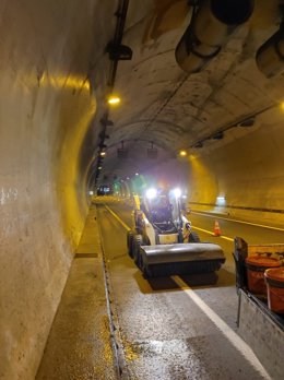 Obras anteriores en el interior de los túneles de Ezkaba.