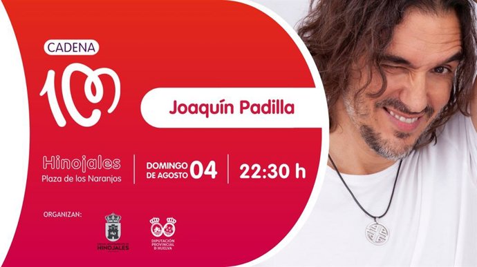 Cartel con el concierto Joaquín Padilla, cantante de 'La Ruleta de la Suerte', en las fiestas de Hinojales.