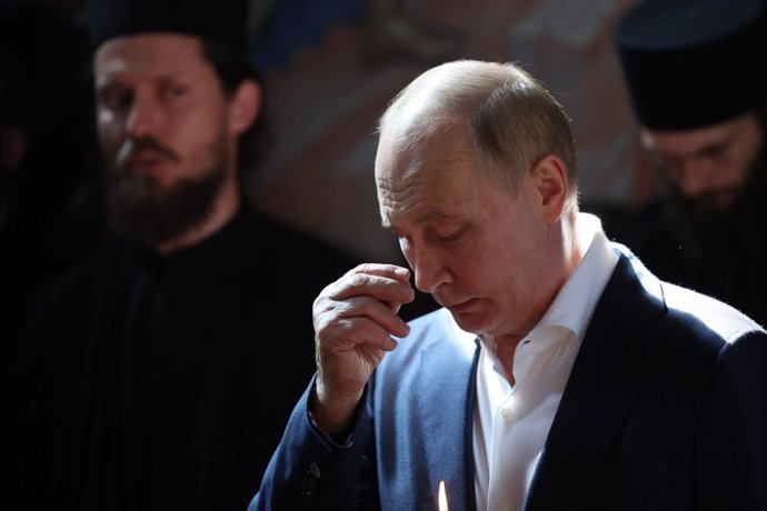 El presidente ruso, Vladimir Putin, durante un acto religioso