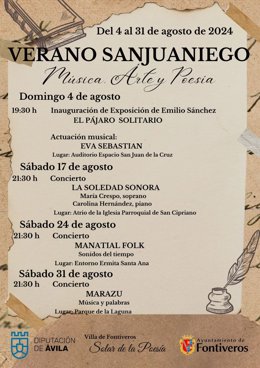 Programación de las actividades ligadas al proyecto cultural 'Villa de Fontiveros'