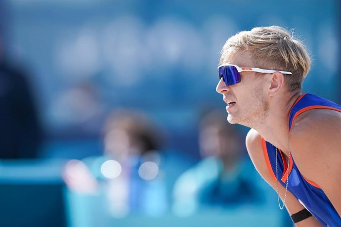 El jugador neerlandés de voley playa Steven Van De Velde, en los Juegos de Paris 2024. 