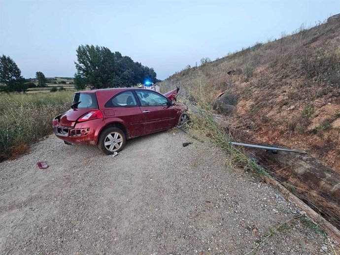 Estado en el que se encontró el coche del joven fallecido.