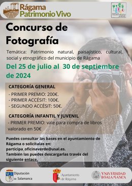 Cartel del Concurso de Fotografía 'Rágama, patrimonio vivo'.