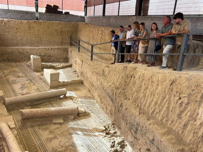 El presidente de la Diputación de Granada, Francis Rodríguez, visita la villa romana de Salar.