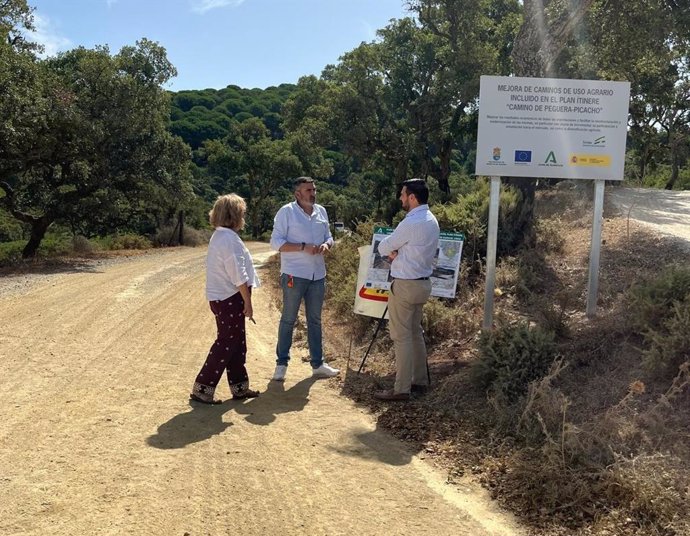 Fran Moreno en las obras del camino rural de Alcalá de los Gazules.