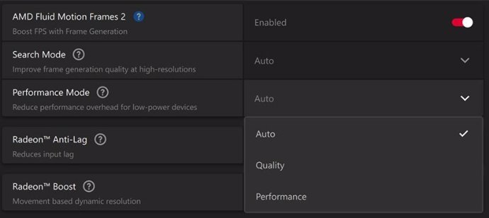 Recurso de panel con optimizaciones y ajustes Fluid Motion Frames 2