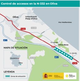 Adjudicades per les obres per a substituir i millorar els accessos de la N-332 a Oliva i Pego