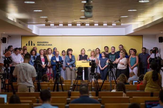 La portaveu d'ERC, Raquel Sans, en roda de premsa