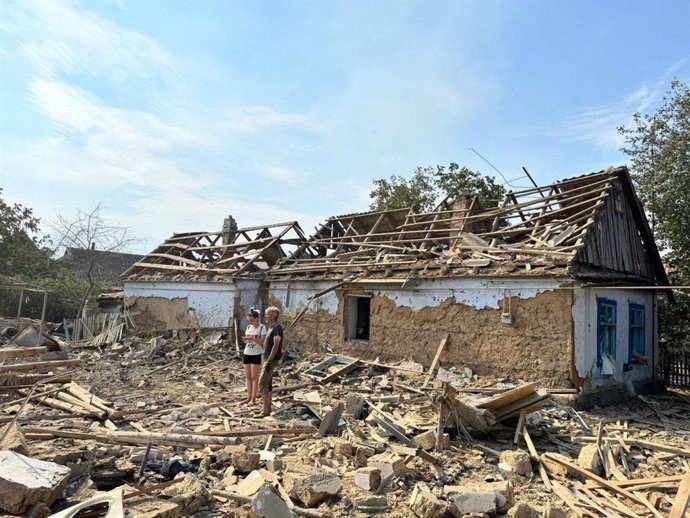 Edificio destruido en Jersón, Ucrania (archivo)