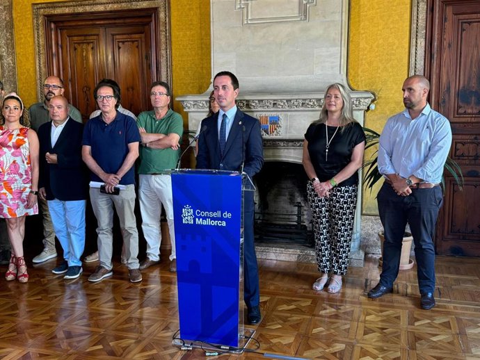 El presidente del Consell de Mallorca, Llorenç Galmés, en declaraciones a los medios.